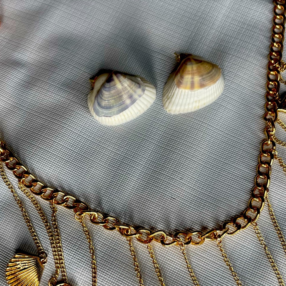 “On the beach” Hand crafted seashell earrings